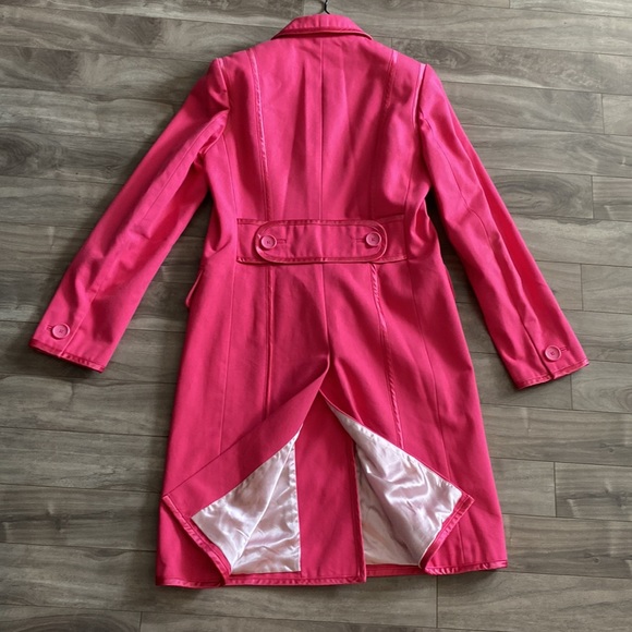 Banana Republic Hot Pink Trench Coat size Medium - Picture 13 of 14